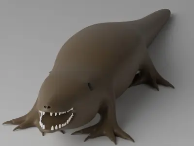 Cartoon Crocodile Alligator 3D model