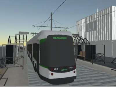 Tramway Bombardier incentro Adtranz Nantes France 3D model