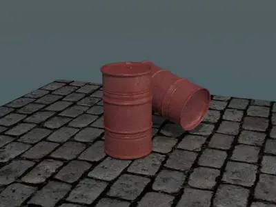 rusty oil barrel  Low-poly 3D model