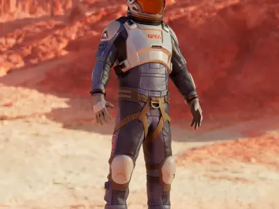 NASA Blue Spacesuit Concept for Spacewalk Mars Lunar or Moon  3D model