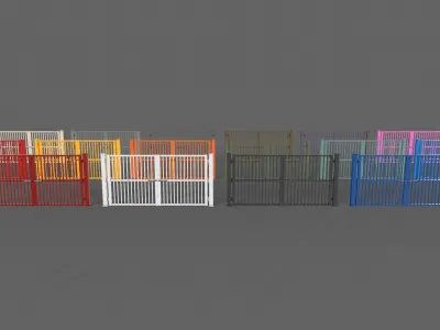 PBR Metal Gate C6 Low-poly 3D model