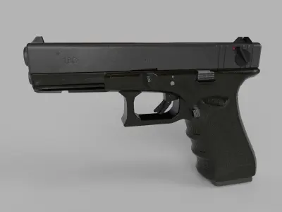 Glock 18C Gun  Low-poly 3D model