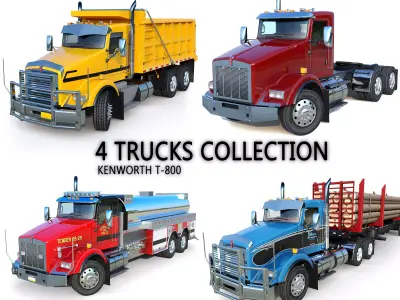 Four Trucks 3D Model Pack
