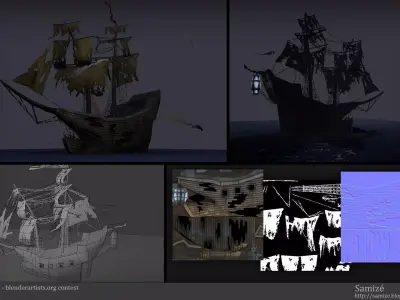 Ghost Ship Free low-poly 3D model