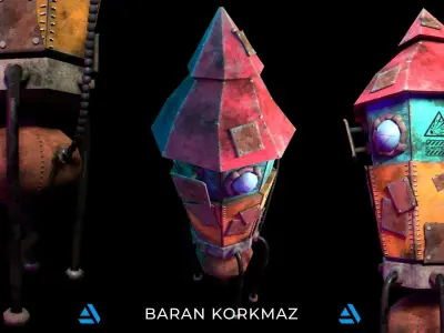 Rickety Rocket Low-poly 3D model
