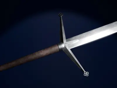 Claymore brush steel Free low-poly 3D model