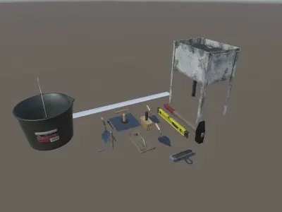 construction tool SET Low-poly 3D model purchase