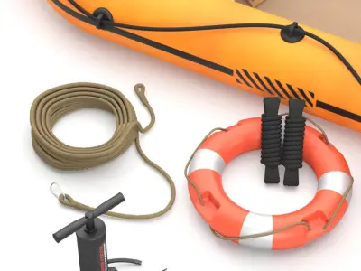 Inflatable rescue boat 3D model