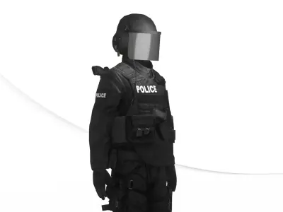 SWAT Tactical Soldier 3D Model Rigged Game Ready Special Forces Low-poly 3D model