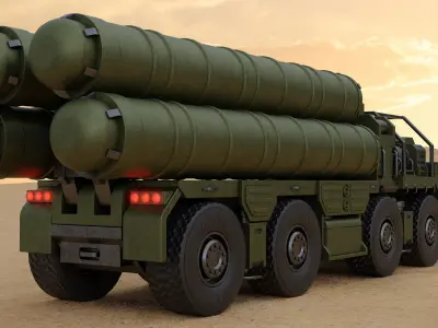 SAM Mobile Missile Launcher 3 of 3 Low-poly 3D model