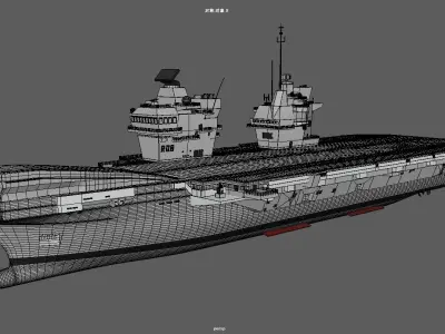 3D Queen Elizabeth-class aircraft carrier  3D model