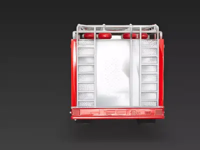 Realistic Fire Engine 3D Model Low-poly 3D model