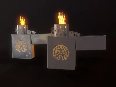 Zippo lighter Low-poly 3D model