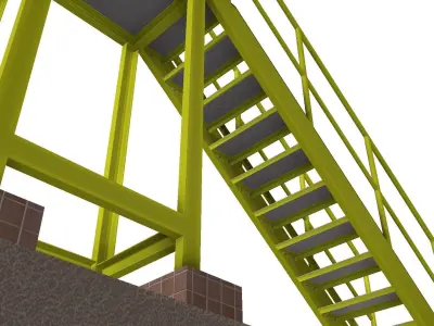 Steel ladder 3D model