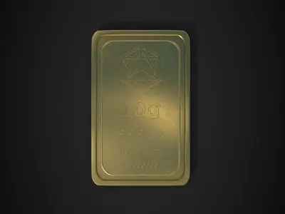 Gold Bar 10g Low-poly 3D model