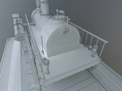 Locomotive Victoria Low-poly 3D model