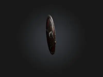 Shield with Runes Low-poly 3D model