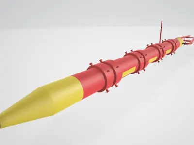 Underwater Wave Energy Collector Low-poly 3D model