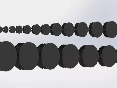 Set of round plugs Low-poly 3D model