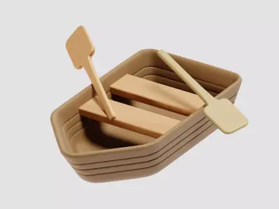 Paddle Boat 3d model Low-poly 3D model