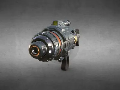 gun laser 02 Low-poly 3D model