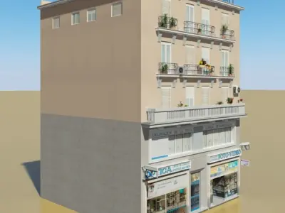 Photorealistic Low Poly Building 3D model purchase
