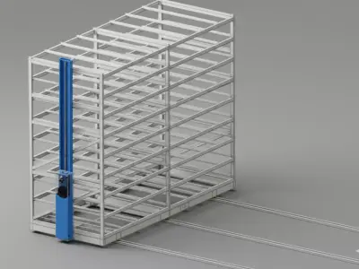 Adjustable Sliding Rack for Medical Laboratory  3D model