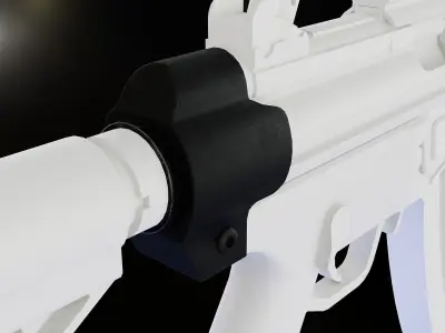 Brace and Picatinny Rail Adapter for MP5 Low-poly 3D model