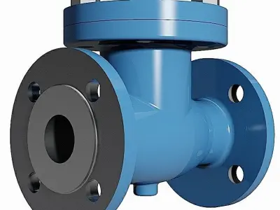 Swing Type Check Valves - DIN Flanged Ends -  3D model