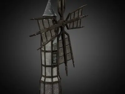Windmill Game Ready Low-poly 3D model