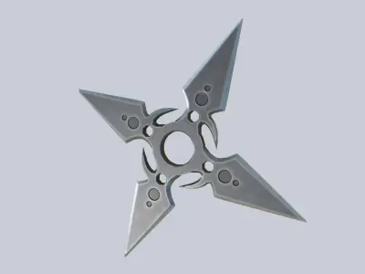 Shuriken Low-poly 3D model 2