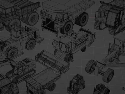 3D Pack Of Industrial Vehicles 3D model
