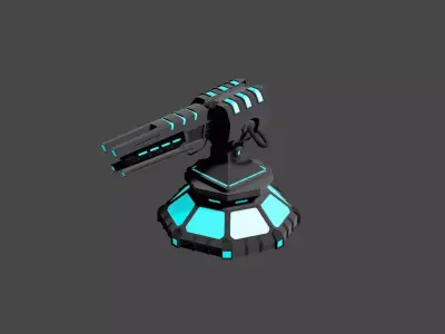 Tower Defense Plasma Cannon Low-poly 3D model