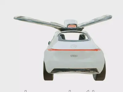 Futuristic Flying Taxi Concept Car Low-poly 3D model