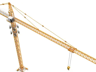 Detailed Construction Crane 3D model