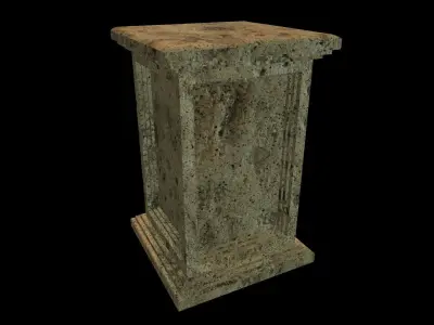 Square Pedestal Stone  Low-poly 3D model