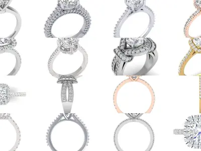 3DM 40 ENGAGEMENT RING FILES 3D Model Pack