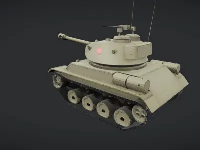military tank on black background 3D model