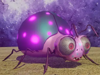 ladybug glow in Low-poly 3D model