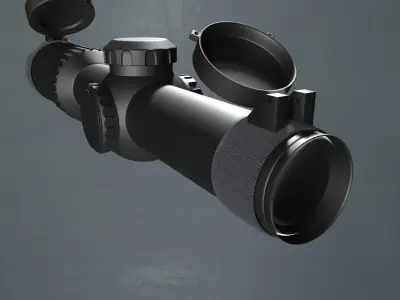Tactical Rifle Scope 3D Model 3D model