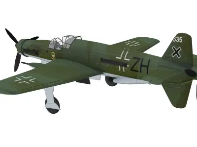 Dornier Do 335 Pfeil Arrow Low-poly 3D model