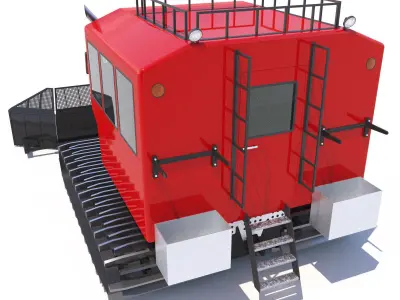 Snowcat PistenBully 600 with passengers cab 3D model