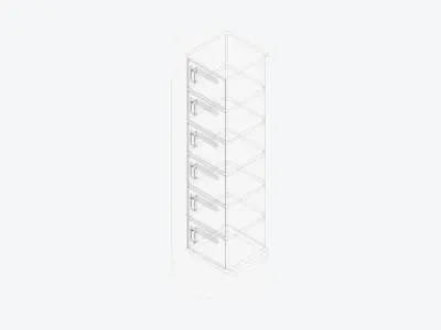 Locker - Plastic - Locka - Classic - Six Tier Low-poly 3D model