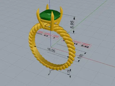 antique ring cushion  3D print model