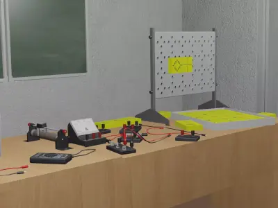 Physics Lab Low Poly 3D Model Low-poly 3D model