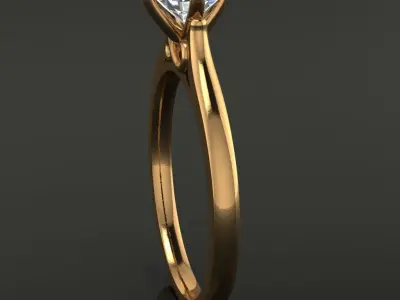 Solitaire 4 Prong Infinity Label Gallery Engagement Ring 3D print model