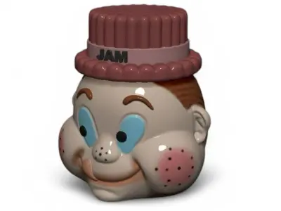 Jam jar head boy vintage 1950 3D print model