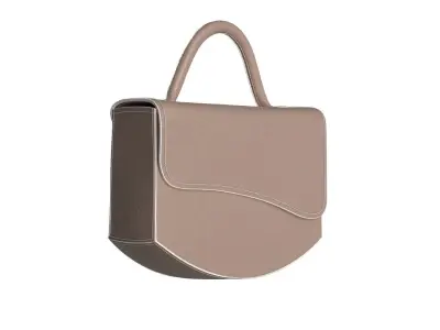Beige Mini Tote Bag 3D model
