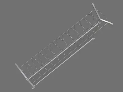 Barbed Wire Fence 1A Low-poly 3D model
