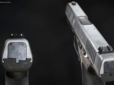 Lebedev Handgun PLK Compact Edition Low-poly 3D model